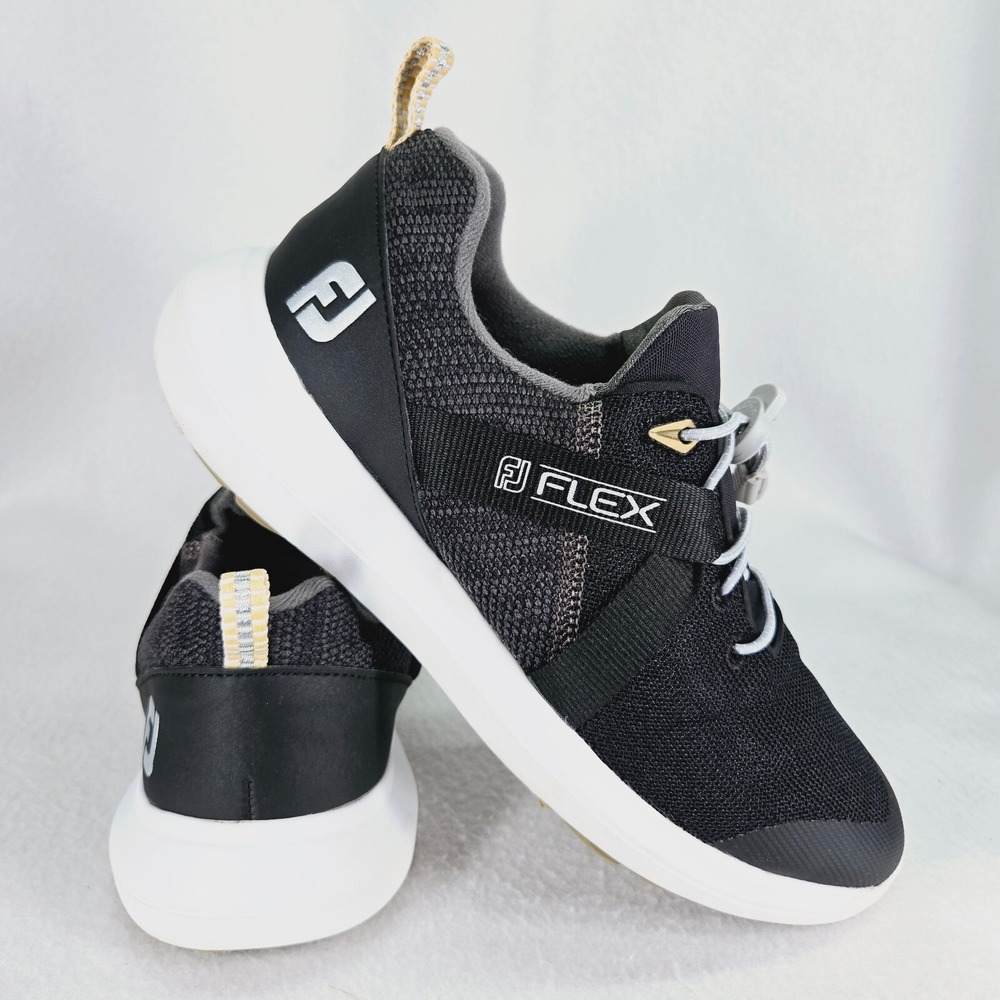 Footjoy Shoes Mens 8 Black FJ Flexx Spikeless Golf Cleats Sneakers Stretch 56103